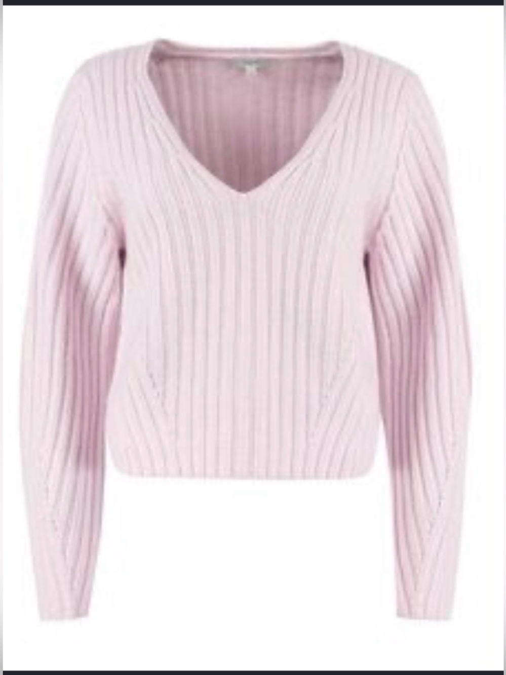 VINCE Full Sleeve Fitted V Neck Wool & Cashmere Blend Cropped Sweater - Picture 4 of 10